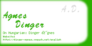 agnes dinger business card